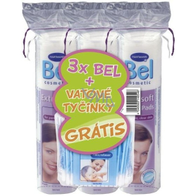 Bel Cosmetic Kozmetické tampóny 3 x 70 kusov + vatové tyčinky