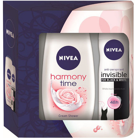 Nivea Visible Rose antiperspirant sprej 150 ml + Harmony Time sprchový gél 250 ml pre ženy kozmetická sada