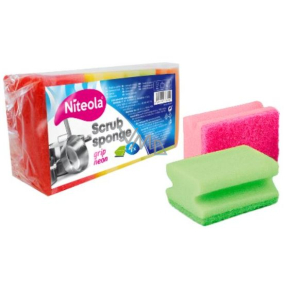 Niteola Grip Scrub Sponge Ultra tvarovaná hubka na riad 9 x 7 x 4,5 cm 4 kusy