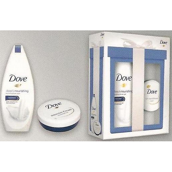 Dove Nourishing Deeply vyživujúce sprchový gél 250 ml + Rich Nourishing intenzívny krém 75 ml, kozmetická sada