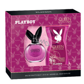 Playboy Queen of The Game toaletná voda pre ženy 40 ml + sprchový gél 250 ml, darčeková sada