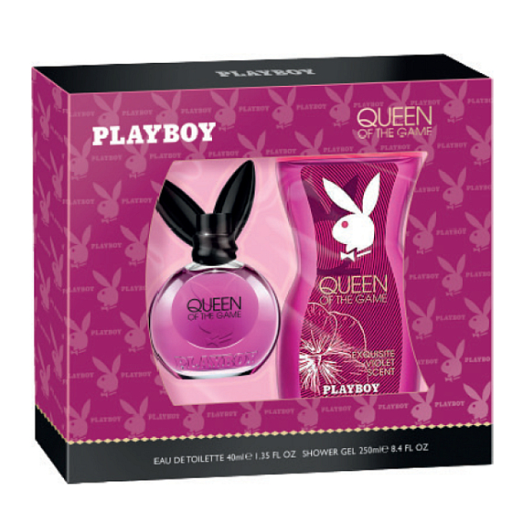 Playboy Queen of The Game toaletná voda pre ženy 40 ml + sprchový gél 250 ml, darčeková sada