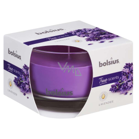Bolsius True Scents Lavender - Levanduľa vonná sviečka v skle 90 x 63 mm