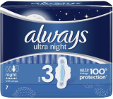 Always Ultra Night hygienické vložky s krídelkami 7 kusov