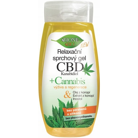 Bione Cosmetics CBD Cannabidiol relaxačný sprchový gél pre všetky typy pokožky 260 ml