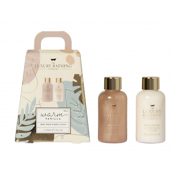 Grace Cole Vanilla sprchový gél 50 ml + telové mlieko 50 ml, kozmetická sada pre ženy