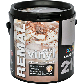 REMAL Vinyl Color mat umývateľná farba na stenu, 210 kávová hnedá, 3,2 kg