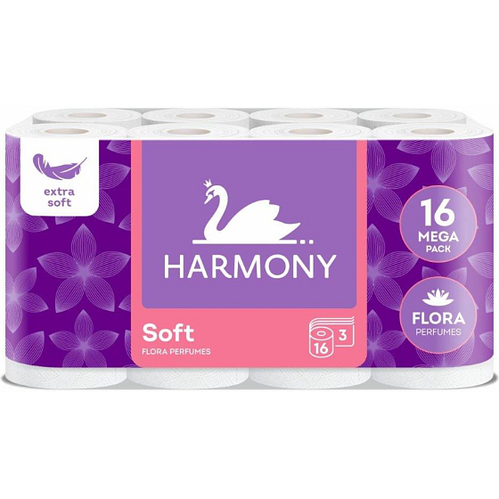 Harmony Soft Flora Aroma toaletný papier, 3 vrstvový, 16 rolí