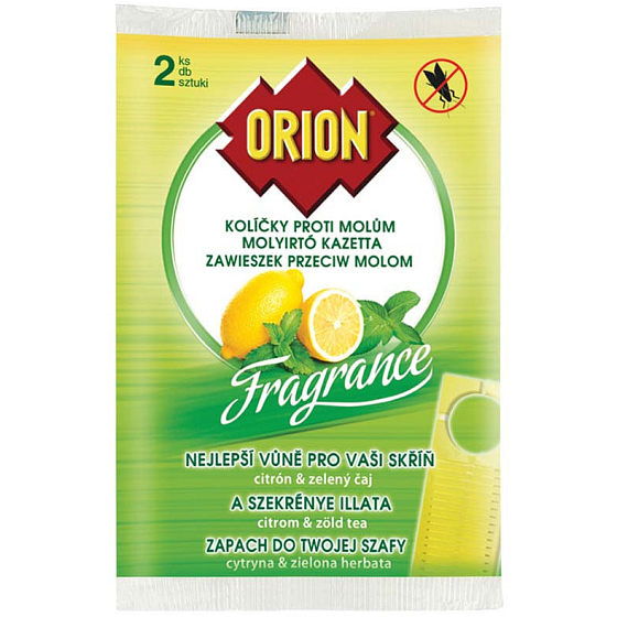 Orion Fragrance Citrón & Zelený čaj závesné kolíčky proti moliam 2 kusy