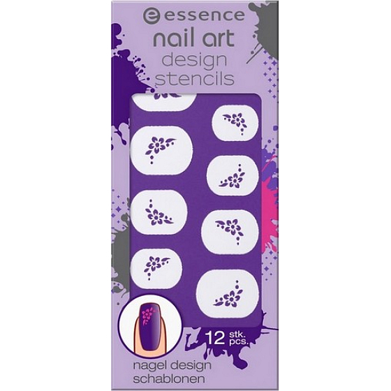 Essence Nail Art Design Stencils šablóny na nechty 02 Say It With Flowers 12 kusov