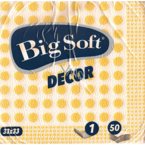 Big Soft Decor papierové ubrousky1 vrstvové 33 x 33 cm 50 kusov žltej