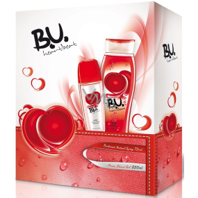 BU Heartbeat parfumovaný deodorant sklo 75 ml + sprchový gél 250 ml, darčeková sada pre ženy
