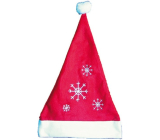 Mikuláš / Santa vianočné čiapky červená s vločkami 40 x 30 cm 1 kus