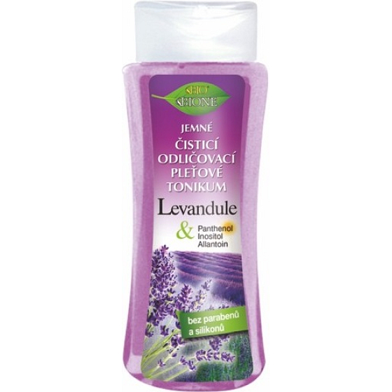 Bione Cosmetics Levanduľa & Panthenol, Inositol, Allantoín jemné čistiace odličovacie pleťové tonikum pre normálnu a suchú pleť 255 ml