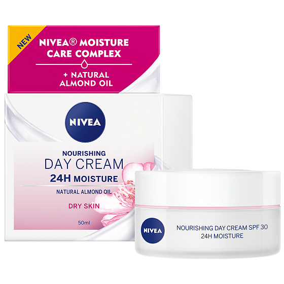 Nivea 24h Moisture výživný denný krém pre suchú až citlivú pleť 50 ml