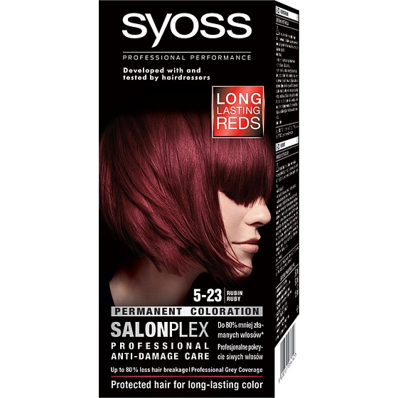Syoss Color SalonPlex farba na vlasy 5-23 Rubínovo červený