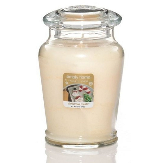Yankee Candle Simply Home Christmas Treats - Vianočné pohostenie vonná sviečka strednej sklo 340 g