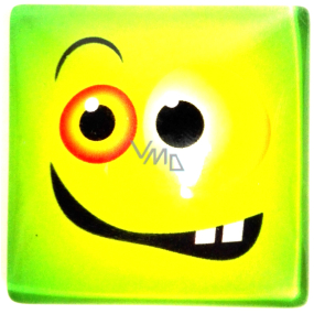 Nekupto Magnet Emoji Smajlík štvorček zelený, žlté oko 4 x 4 cm