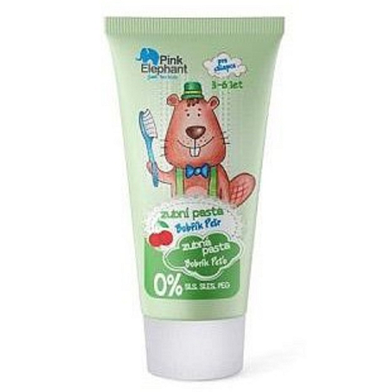Pink Elephant Bobrík Peťko s príchuťou čerešní zubná pasta pre deti 50 ml