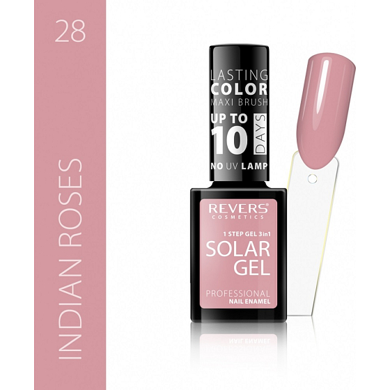 Reverz Solar Gél gélový lak na nechty 28 Indian Roses 12 ml