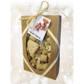 Canis Prosper Darčeková vianočné krabička plná dobrôt pre psov mix sušienok 300 g