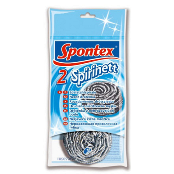 Spontex 2 Spirinett nerezová drôtenka 18 g, 2 kusy