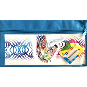 Donau Gimboo Školský puzdro so zipsom modrej zebra 22 x 12 cm
