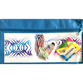 Donau Gimboo školské puzdro na zips modré zebra 22 x 12 cm