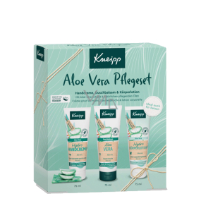 Kneipp Aloe Vera hydratačný krém na ruky 75 ml + sprchový balzam 75 ml + telové mlieko 75 ml, kozmetická sada pre ženy