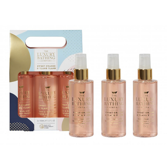 Grace Cole Orange & Ylang Ylang telová hmla 3 x 100 ml, kozmetická sada pre ženy