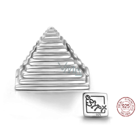 Striebro 925 Egypt pyramída korálek na cestovný náramok