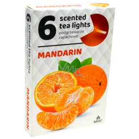 Tea Lights Mandarínka vonné čajové sviečky 6 kusov