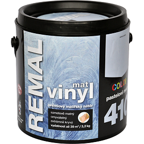 REMAL Vinyl Color mat umývateľná farba na stenu, 410 pastelovo modrá, 3,2 kg