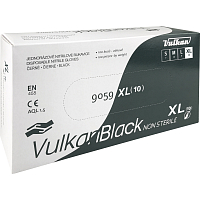 VulkanBlack čierne jednorazové bezprašné nitrilové rukavice, veľkosť XL, 100 ks
