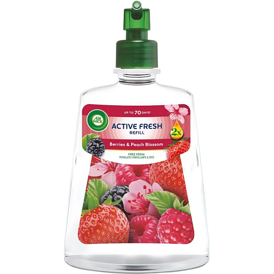 Air Wick Active Fresh náhradná náplň Lesné plody & Broskyňový kvet, 228 ml