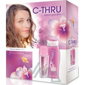 C-Thru Pearl Garden parfumovaný dezodorant sklo pre ženy 75 ml + sprchový gél 250 ml, kozmetická sada