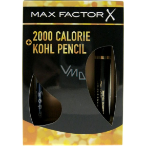 Max Factor 2000 Calorie Dramatic Volume riasenka 01 Black 9 ml + Kohl ceruzka na oči 020 Black 1,3 g, kozmetická sada