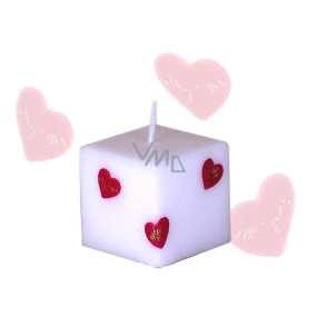 Lima Valentínska sviečka biela kocka 45 x 45 mm 1 kus