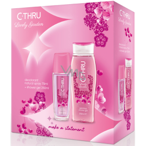 C-Thru Lovely Garden parfumovaný dezodorant sklo pre ženy 75 ml + sprchový gél 250 ml, kozmetická sada