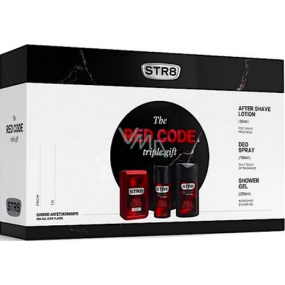 Str8 Red Code voda po holení 50 ml + dezodorant sprej 150 ml + sprchový gél 250 ml, darčeková sada