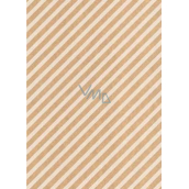 Ditipo Darčekový baliaci papier 70 x 200 cm KRAFT Biele pruhy