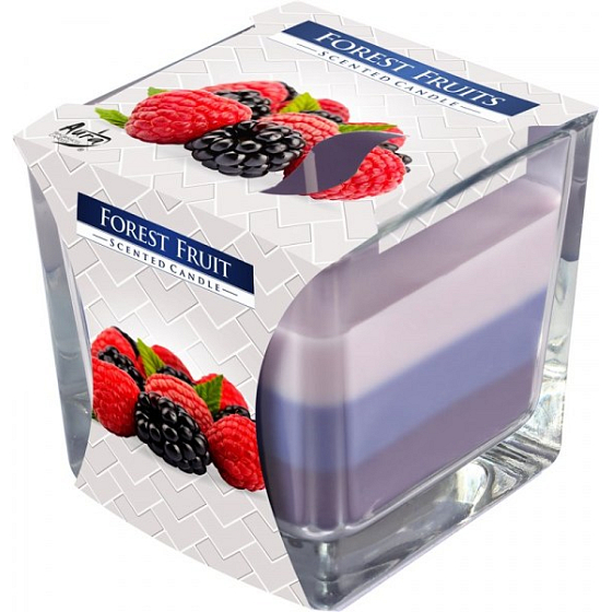 BISPOL Forest Fruits - Lesné ovocie trojfarebná vonná sviečka sklo, doba horenia 32 hodín 170 g