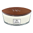 Woodwick Coconut & Tonka - Kokos a tonka boby vonná sviečka s dreveným širokým knôtom a viečkom sklo loď 453 g
