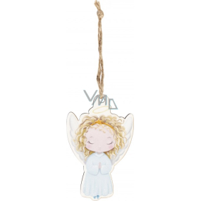 Albi Drevený vyrezávaný ornament Anjel 8,5 cm