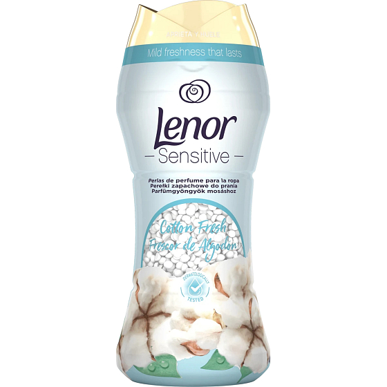 Lenor Sensitive Cotton Fresh čisté bavlnené vonné guľôčky do bubna práčky 210 g
