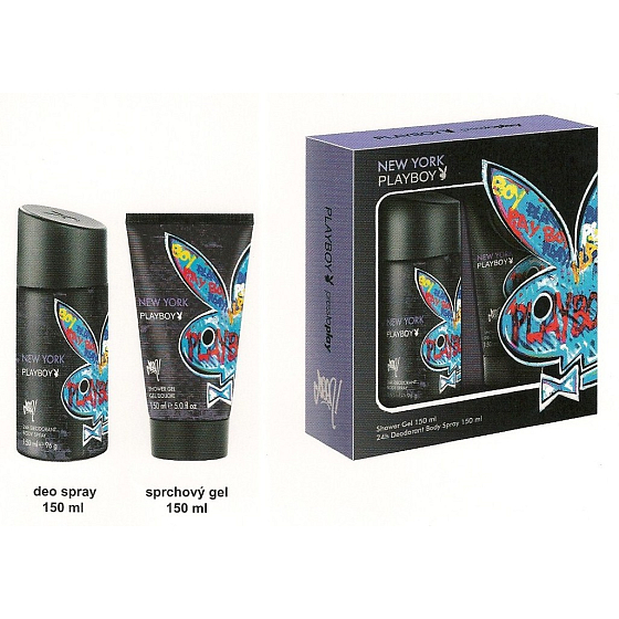 Playboy New York dezodorant sprej 150 ml + sprchový gél 150 ml, kozmetická sada