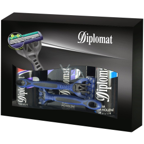 Astrid Diplomat Classic pena na holenie 200 ml + voda po holení 100 ml + deodorant sprej 150 ml + 2 x holiaci strojček, pre mužov kozmetická sada