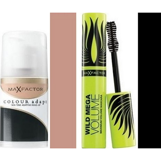 Max Factor Colour Adapt make-up 75 Golden 34 ml + Wild Mega Volume riasenka čierna 11 ml
