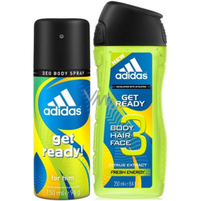 Adidas Get Ready! for Him dezodorant sprej 150 ml + sprchový gél 250 ml, duopack