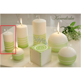 Lima Aromatická špirála Konvalinka sviečka bielo - zelená valec 50 x 100 mm 1 kus